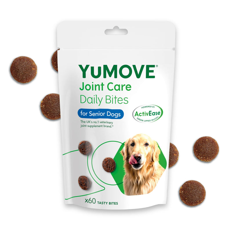 YuMOVE Senior Dog Joint Supplement, Daily Bites for Joint Care, Essential Dog Hip and Joint Aid for Senior Dogs Aged 8+, 60 Tablets - Eco Friendly and Letter Box Ready Packaging Eco-Friendly 60 Chews