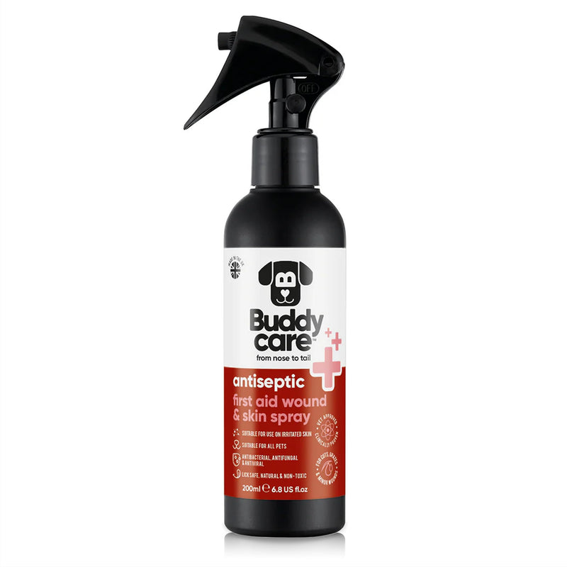 Buddycare Pet Antiseptic Spray (200ml) Dog Antiseptic Spray & Cat Antiseptic Spray Effective Dog Wound Spray, Suitable for All Pets, Pet Wound Care Solution 200ml (Pack of 1)