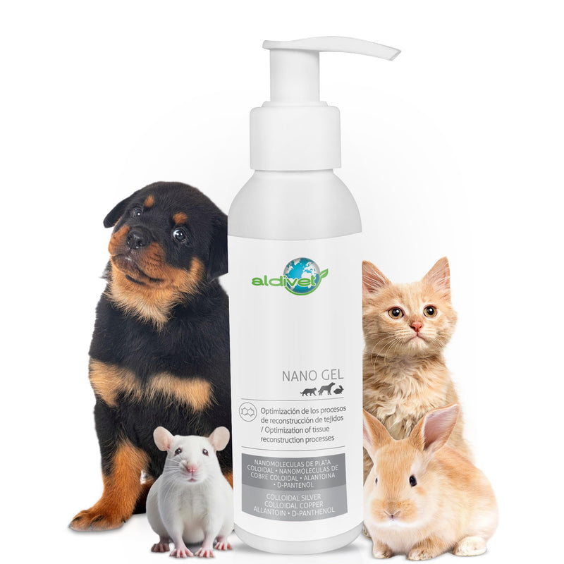 Aldivet Regenerating and Tissue Reconstructing Gel in Dogs Cats Rodents - Healing Skin Wounds, Burns and Scratches - Deep Hydration - Soothes Irritation and Itching - Protects - 125ML