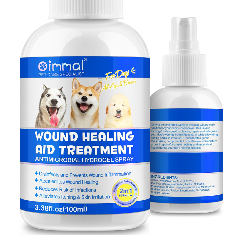 Dog Wound Healing Spray, Wound Healing And Skincare, Antimicrobial Spray, Reduce Itching And Skin Irritation, All Ages & Breeds 100Ml (Dog) Dog