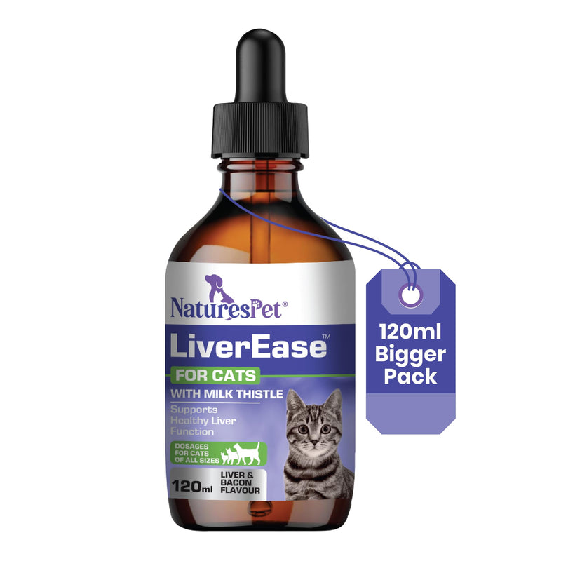 LIVEREASE – Milk Thistle for Cats (120ml) – Liver Support, Detox & Antioxidant Protection – Rich in Silymarins, Beef, Liver & Bacon Flavour