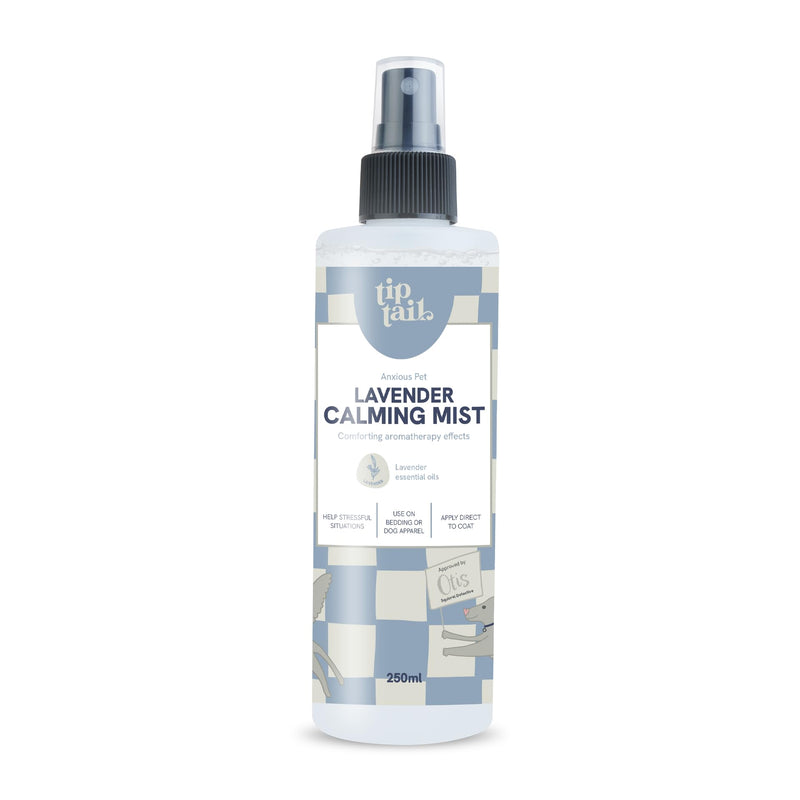 Tip Tail Lavender Calming Mist for Dogs - Comforting Aromatherapy to Calm Stressed and Anxious Dogs. Use on Bedding, Apparel or Directly on Dog's Coat, Natural, pH-Neutral Formula (250 ml)