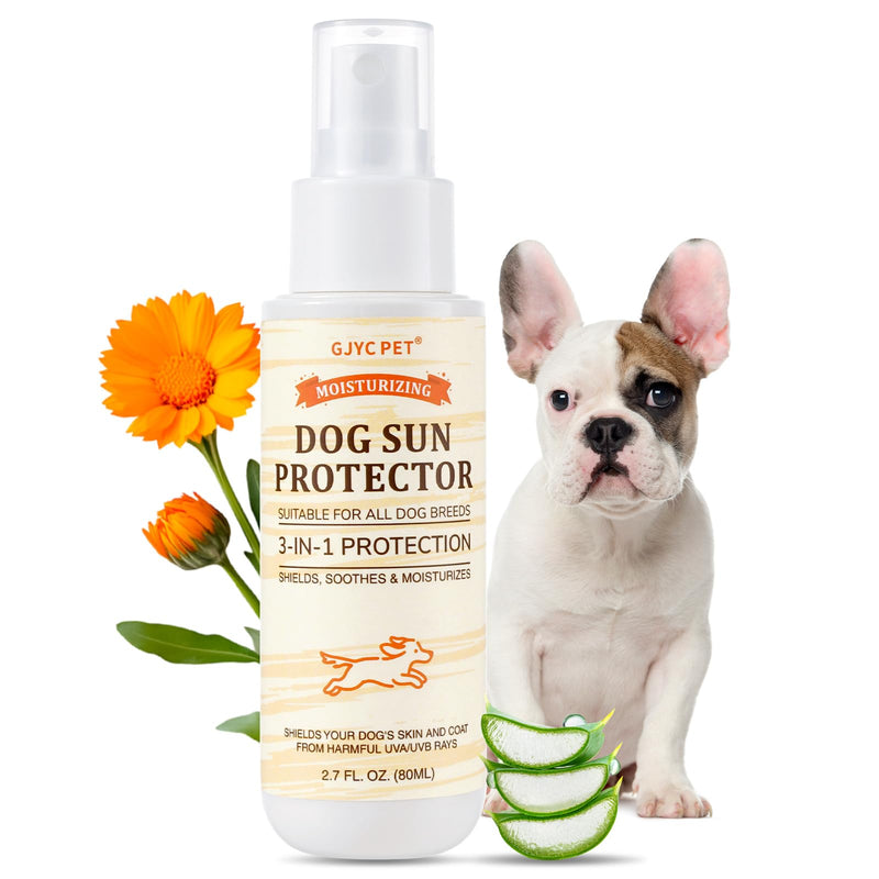 Dog Sun Protector, Natural Sunscreen Spray for Dogs, SPF 25, Professional Formula Sun Protection for Dog's Skin, Moisturising and Nourishing, 80ml