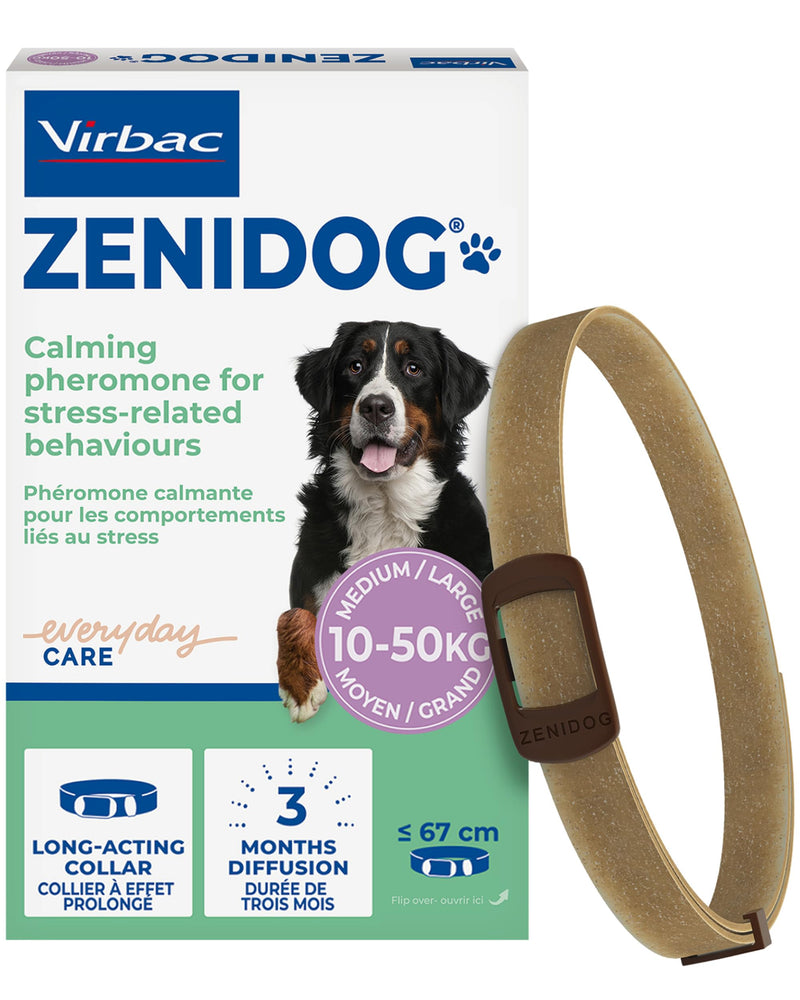 Virbac Zenidog Calming Collar for Dogs - Stress & Anxiety Support Collar for Medium to Large Dogs Medium/Large
