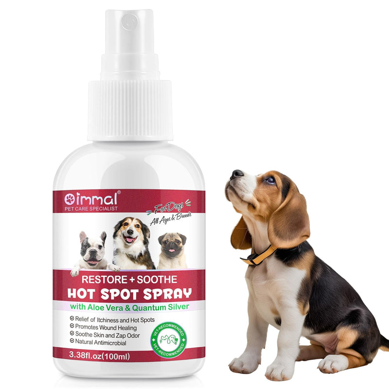 Vet-Approved Dog Hot Spot Spray 100ml | Quantum Silver & Natural Soothing Formula | Anti-Itch Skin Recovery for All Breeds | Lavender Calming | Alcohol-Free Wound Care