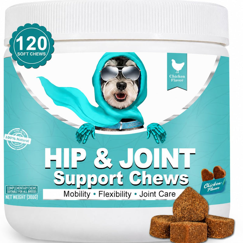 Bailey & Buddies Hip and Joint Supplement for Dogs, 120 Soft Chews with Glucosamine, Chondroitin, MSM and Green-Lipped Mussel, Joint Support for Senior Dogs and All Breeds - Chicken Flavor
