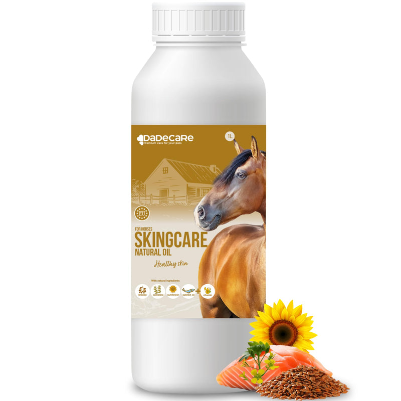 Skingcare Dermatological Oil Supplement for Horses 1L - Omega 3-6-9 with Linseed, Camelina, Sunflower and Salmon - Nutritional Support for Dry Skin, Hair Loss and Coat Health