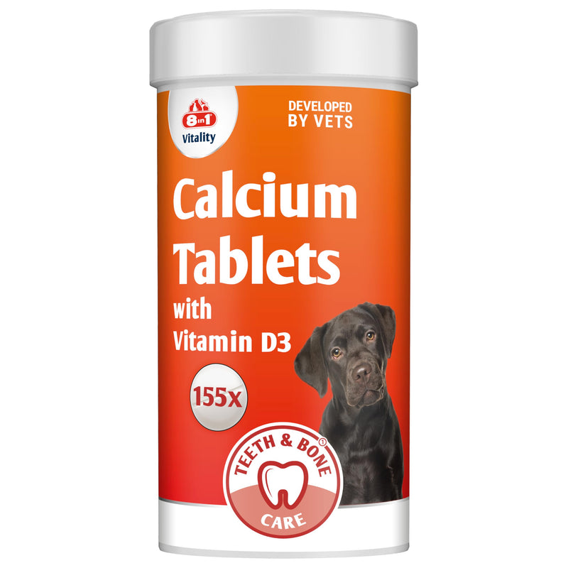 Calcium and Phosphorus Dog Nutritional Supplement - Teeth and Bone Care - 155 tablets - for strong bones and teeth, suitable for growing puppy