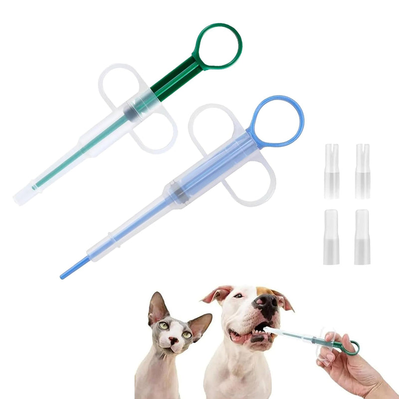 Pack of 2 pill dispensers for cats, cat tablets, pill feeders, cats tablet dispenser, animal medicine shooter dispenser assist, silicone hiding feeders syringe assistant for pet pill