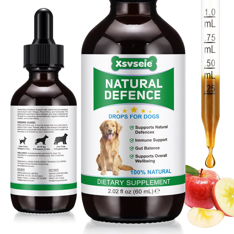 Dog Antibiotics, Natural Antibiotics for Dogs, Dog Multivitamin Herbal Supplements, Support Allergy and Itch Relief, Bacon Flavor - 60ml / 2.02 fl oz