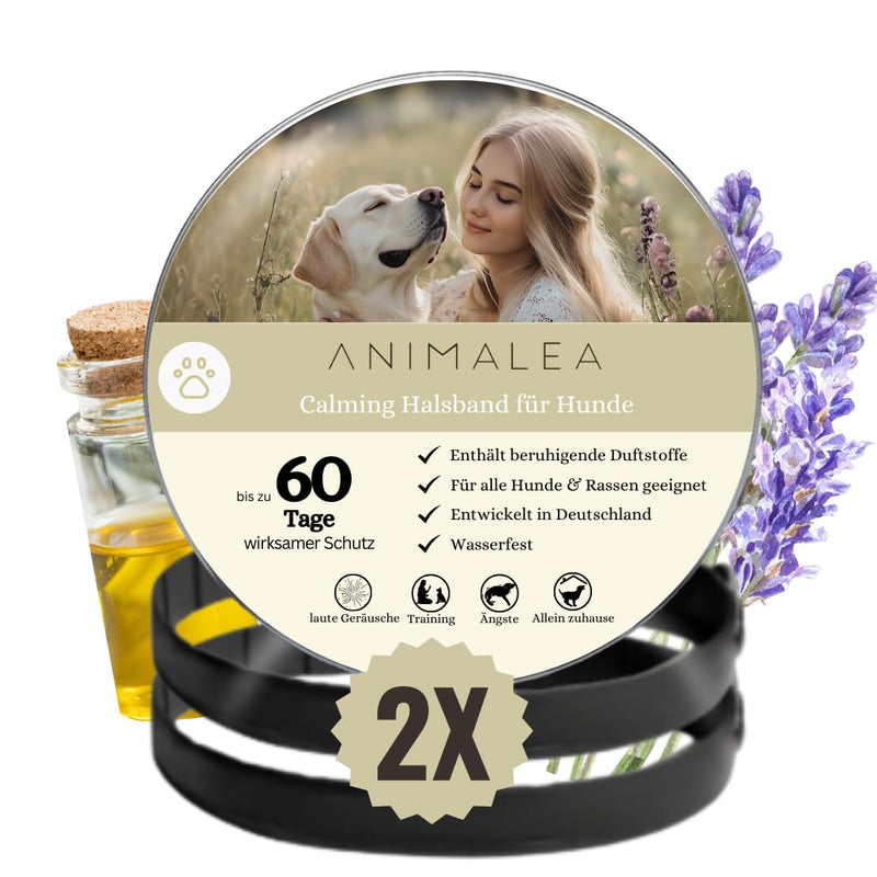 Calming Collar for Dogs - Natural Anti-Stress Aid Against Anxiety, Noise & Travel | Dog Collar with Soothing Fragrance | Relaxation for New Year's Eve, Separation & Veterinarian Visit