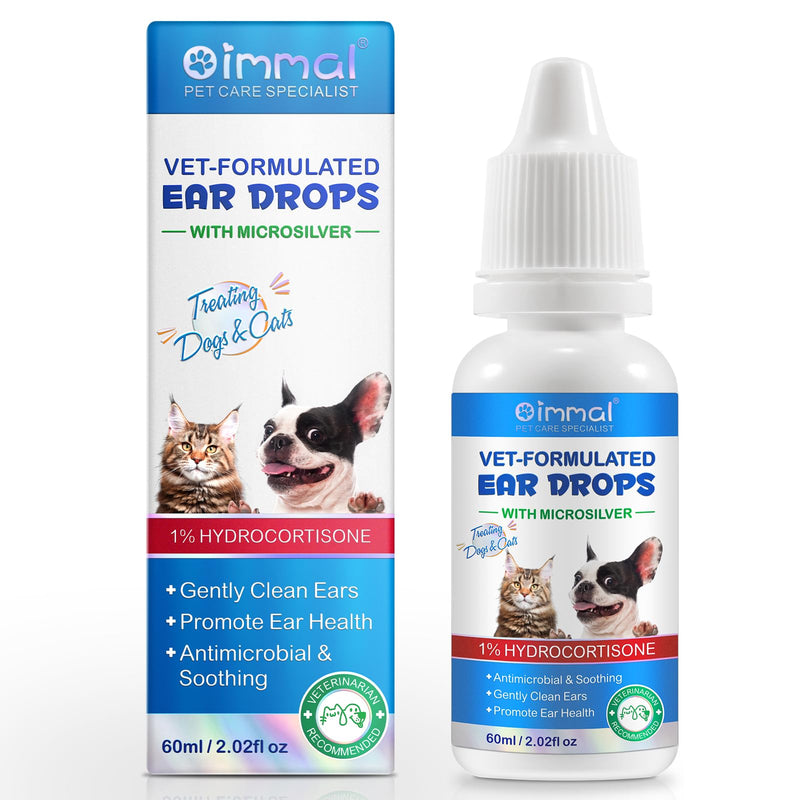 Ear drops for Dogs,60ML Cat & Dog Dog Ear Cleane,Cat & Dog Ear Infection Treatment Drops, Soothes Itchy & Wax Build Up, Ear Odor, Stop Head Shaking