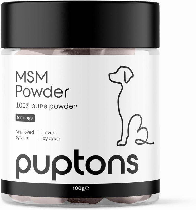 puptons MSM Powder for Dogs | Reduce Joint Inflammation | Improve Your Dogs Mobility & Range of Motion | MSM Powder for All Dogs | 250g (500 scoops)