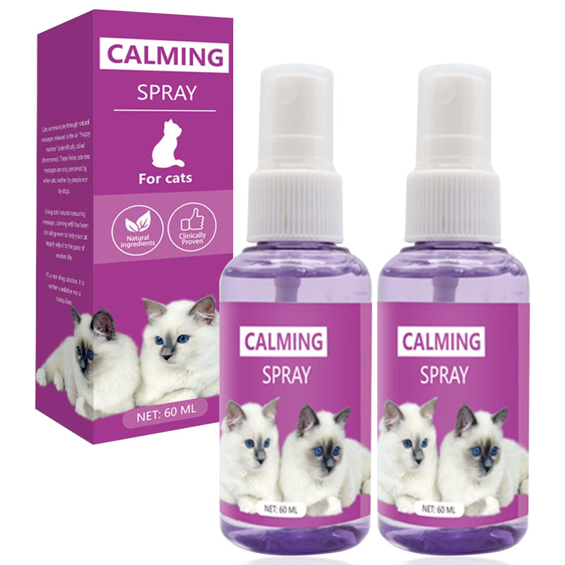 2 x 60 ml classic spray, pet spray, relaxation spray, cat spray, soothing pet, relieves anxiety stress, ambient spray for additional relaxation, home and travel 2x60ml