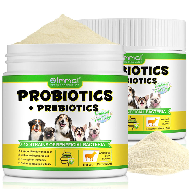 Dog Probiotic Powder - Rich In Prebiotics - 12 Strains Of Beneficial Bacteria, Support Healthy Digestion, Balance Gut Microbiota, Strengthen Immunity, No Gluten Or Dairy 120g