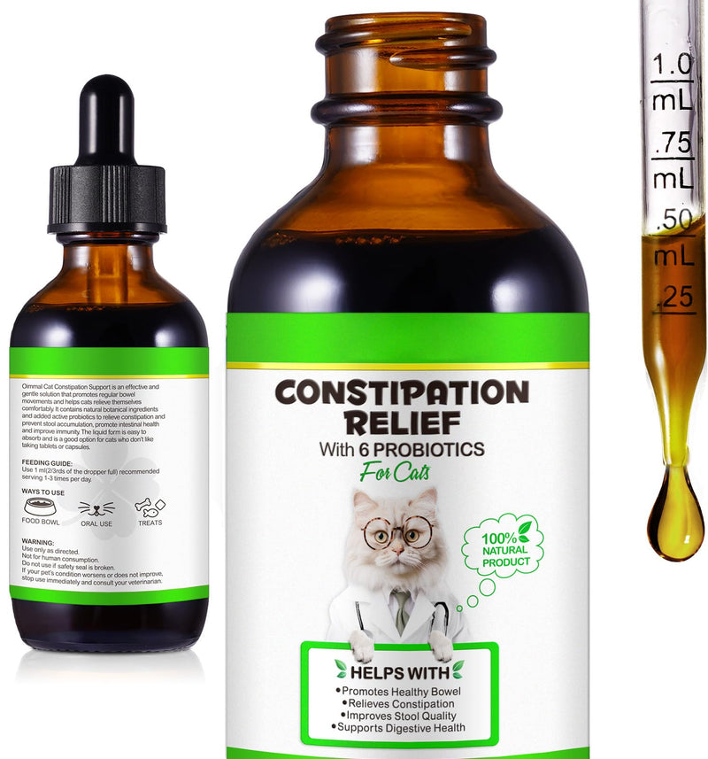 Cat Constipation Treatment - 60ML Constipation Relief for Cat Probiotic Supplements with 6 Probiotics Vitamins for Pet Antibiotics for Allergy Relief, Health Supplies