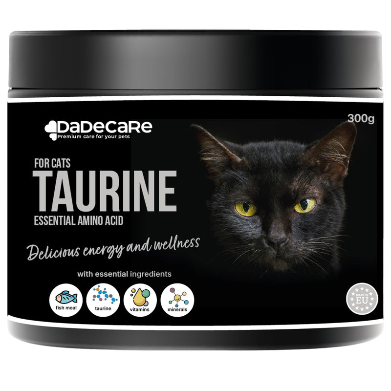 Cat Taurine Powder with Fish Protein 300g – Heart & Vision Support – Immune System & Energy Formula – Highly Palatable taurine for cats Supplement – pure taurine powder for cats