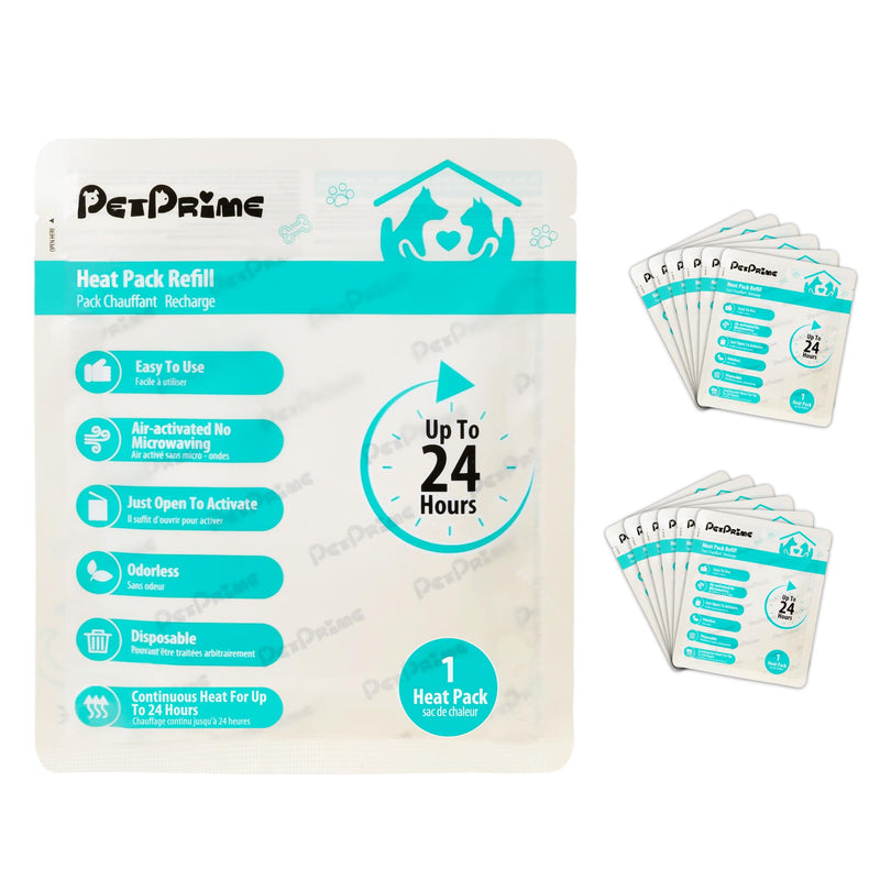 pet prime 12-Pack Disposable Dog Heating Pads for Heartbeat Toy for Puppy Air-Activated Warmth for Canine Separation Anxiety Compatible with Plush Toys, Up to 24H Heat Self-Heat Pad Refills - 12 Pack