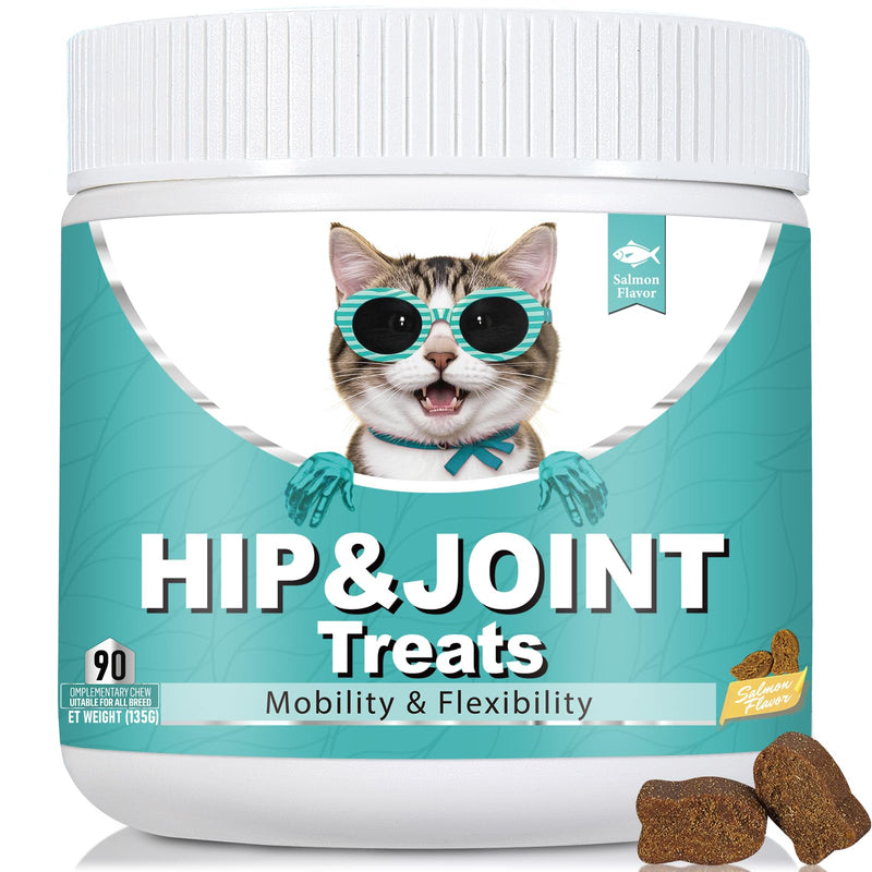 Bailey & Buddies Hip and Joint Supplement for Cats, 90 Soft Chews with Glucosamine, Chondroitin, MSM and Green-Lipped Mussel, Joint Support for Senior Cats and All Breeds - Salmon Flavor