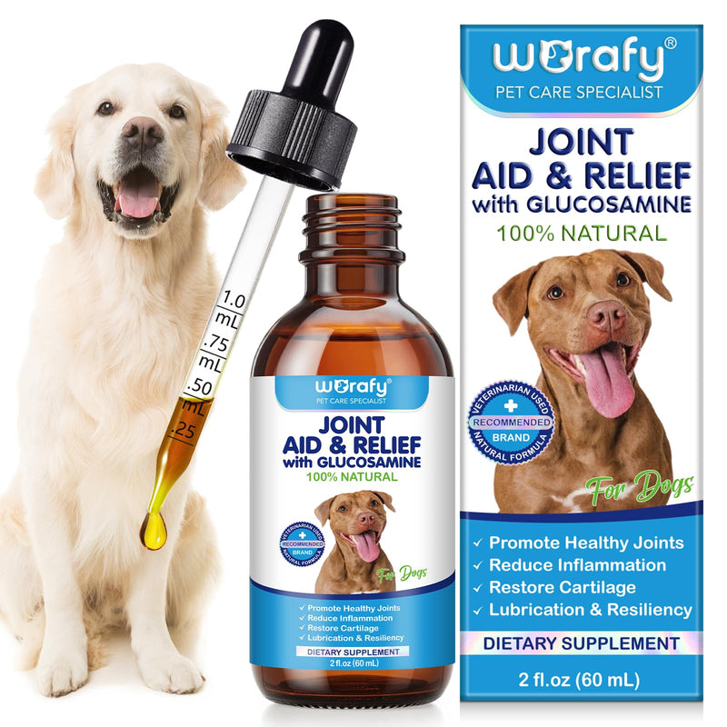 Joint Aid & Relief for Dogs, Dog Joint Aid Liquid Drops, Promote Healthy Joints, Reduce Inflammation, Restore Cartilage - 60 ml