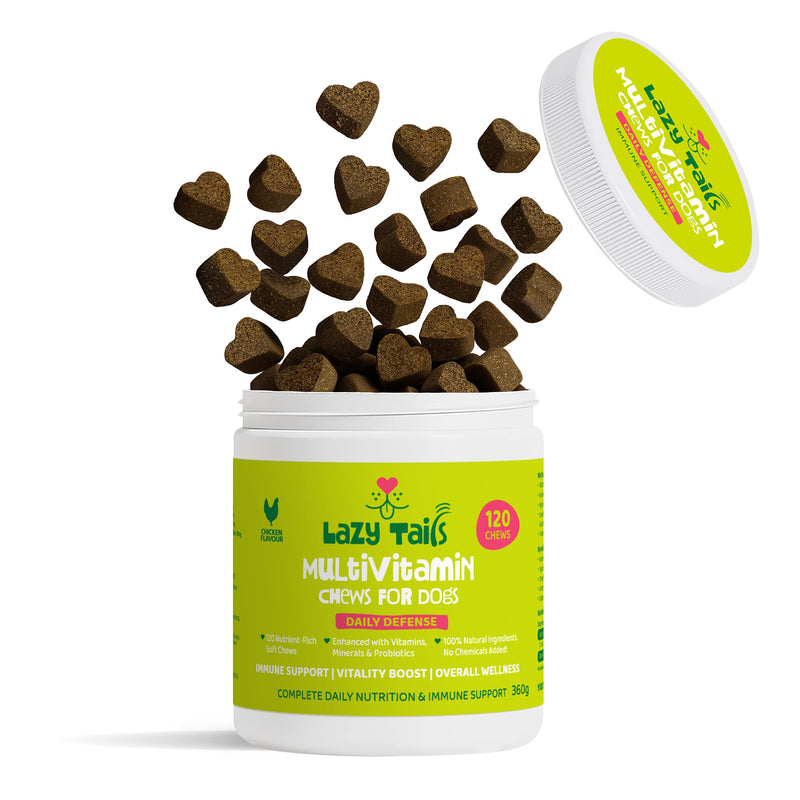 Multivitamins for Dogs – 120 Soft Dog Chews Packed with Vitamins & Minerals – Dogs Multivitamin for Vitality & Overall Wellness – Chicken Flavor Dog Treats for All Ages, Breeds & Sizes