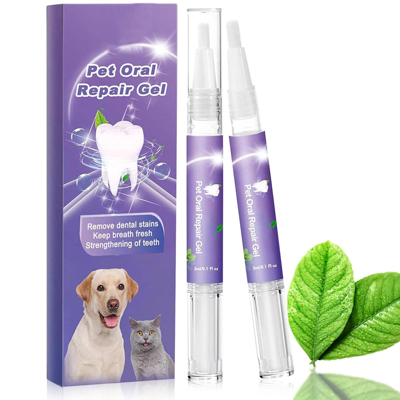 2PCS Pet Dental Care Gel – Advanced Teeth Cleaning Pen for Dogs & Cats, Freshens Breath & Removes Plaque, Easy-to-Use Oral Hygiene Solution for Pets