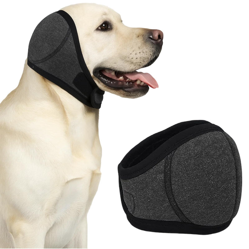 Adjustable Dog Ears Cover, Calming Hood with Ear Protection - Provides Warmth, Soothes Anxiety & Prevents Wound Infection, Size L