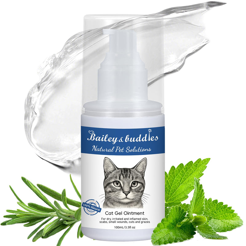 Bailey & Buddies Natural Cat Skin Ointment – Soothing Relief for Dry, Itchy Skin, Hot Spots, Eczema & Allergies – Omega-Enriched Formula with Apple Cider Vinegar – Gentle on Sensitive Skin