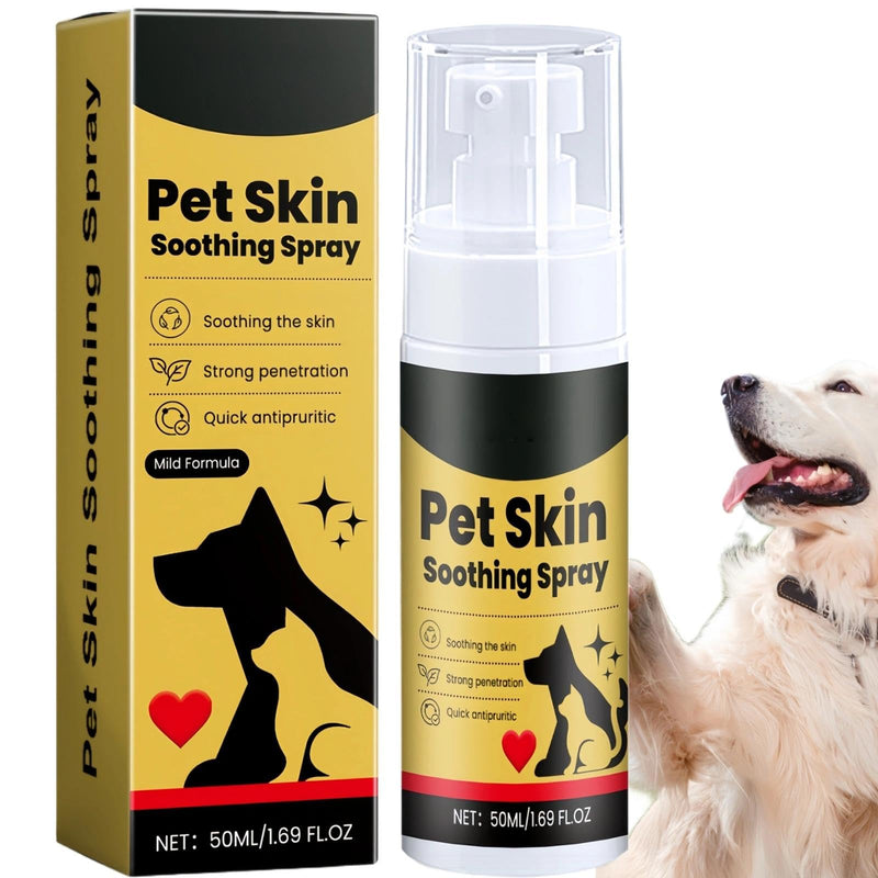 Pet Skin Treatment Spray, Pet Skin Soothing Spray, Dog Itchy Relief Sprays & Hot Spot Treatment - Natural Relief for Dry, Sensitive Skins, Nature Soothing Solution for Pets Itchy Skins - 50ML