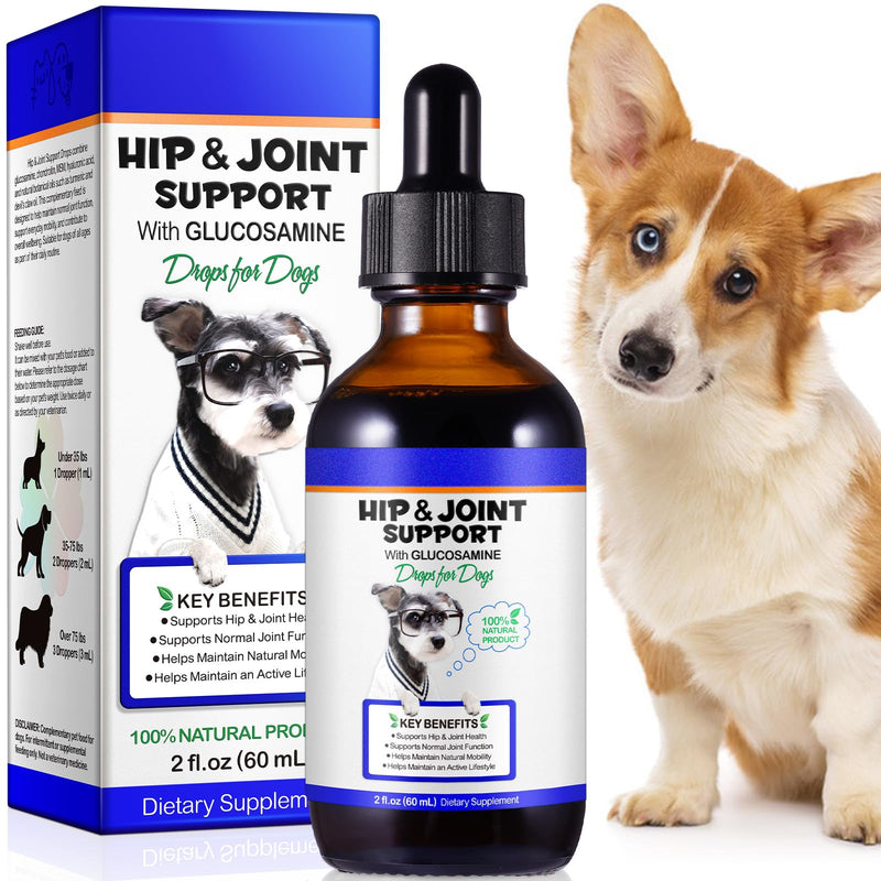 Liquid Supplement for Dogs with Glucosamine, 60ml - Support for Daily Activity & Flexibility