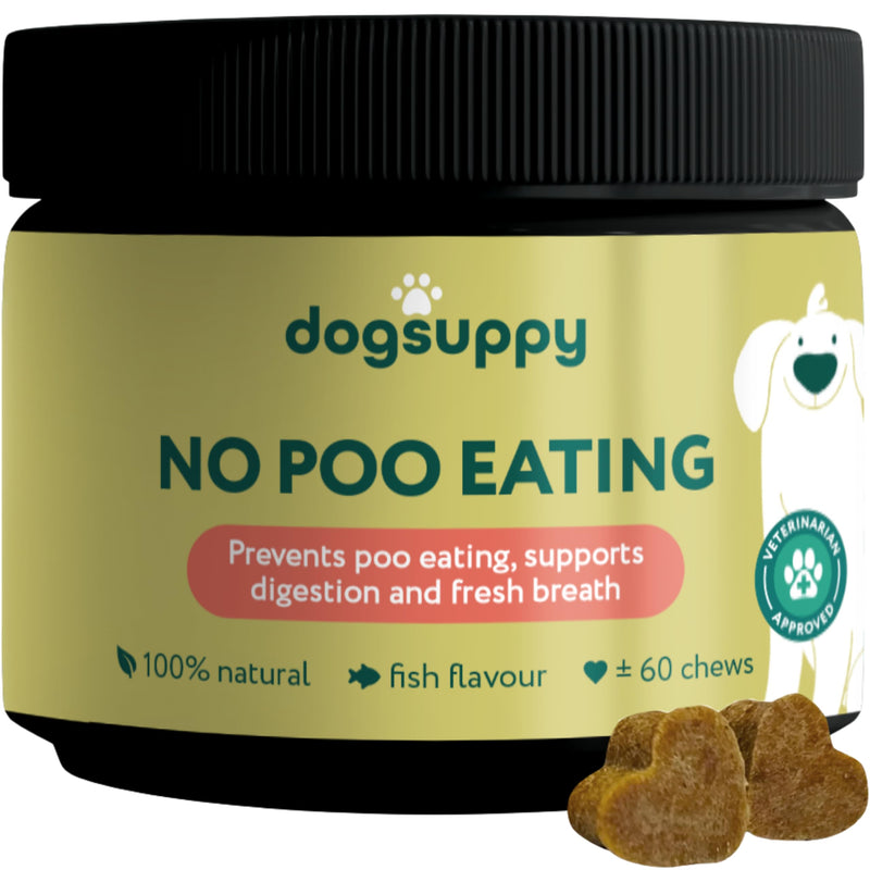 DogSuppy No Poo Eating Chews for Dogs – Helps Stop Dog Eating Poo, Supports Gut Health & Digestion, Fresher Breath, 100% Natural Ingredients, Coprophagia, Stool Eating Deterrent, Fish Flavour