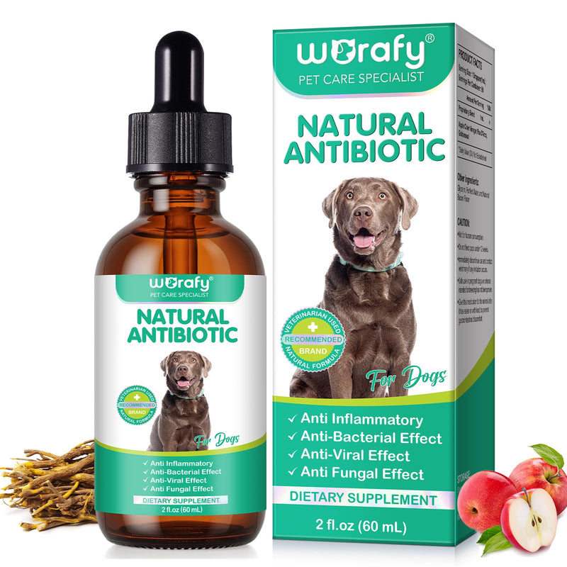 Natural Antibiotics for Dogs,60ML Dog Antibiotics Drops,Supports Dog Allergy Relief,Anti-Bacterial Effect-Dog Itch Relief Pet Antibiotics