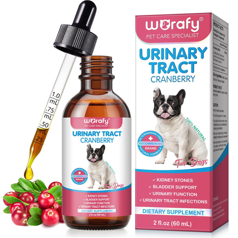 Urinary Tract Infection Support for Dogs – Natural Herbal UTI Care Drops with Cranberry Extract, Kidney & Bladder Supplement Drops