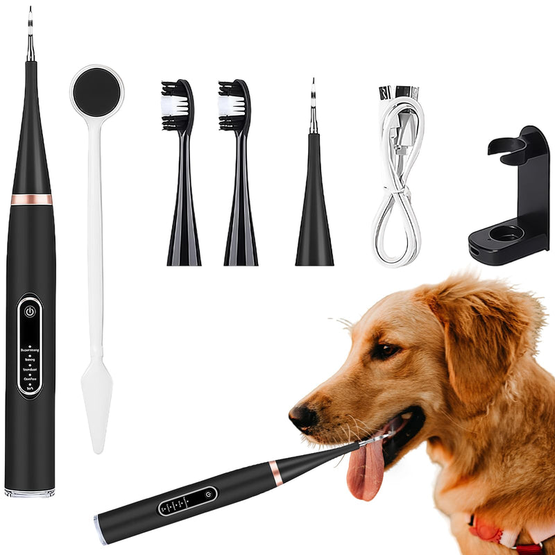 OlyPegic Dog Plaque Remover for Teeth, Rechargeable 5 Mode Dog Teeth Cleaning Kit with Gear Adjustment Indicator Light, IPX6 Waterproof & USB Charging, Professional Tartar Remover for Dogs and Cats