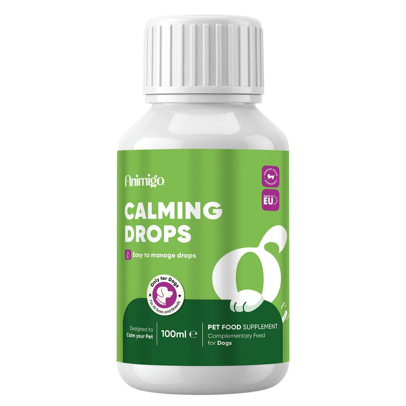 Calming Drops for Dogs 100ml - For Loud Noises, Home Alone Time, Hyperactivity & Travel - Puppy Calm Products with Amino Acid, Vitamins & Minerals - Alternative to Dog Calming Treats, Sprays & Collars