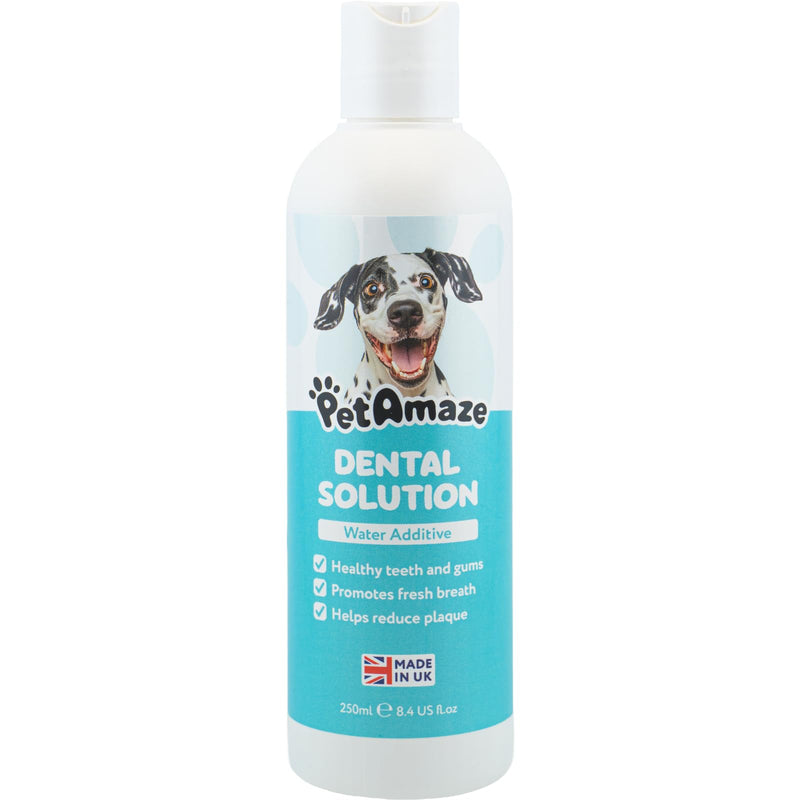 Dental Solution Water Additive for Dogs, Freshens Breath, Reduces Plaque & Tartar, Alcohol-Free Natural Formula, Easy Daily Oral Care, Made in the UK - 250ml