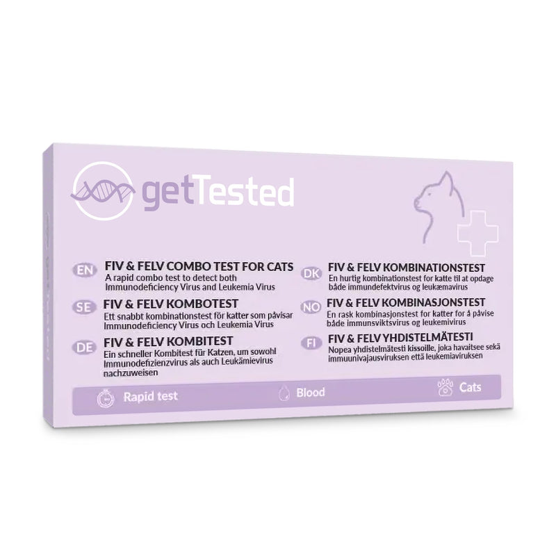 getTested Virus Combo FIV and FeLV Test for Cats, At-Home, Rapid Antigen Test Kit for Kittens and Cats, Easy Blood Screening, Fast, Accurate Results in 10 Minutes