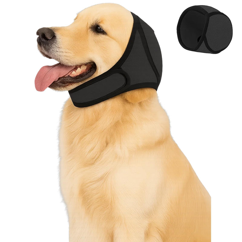 Grey Dog Ear Defenders, Adjustable Noise Cancelling Ear Muffs for Dogs, Soft Comfortable Protection for Bathing Grooming and Loud Events Large (45-60 cm)