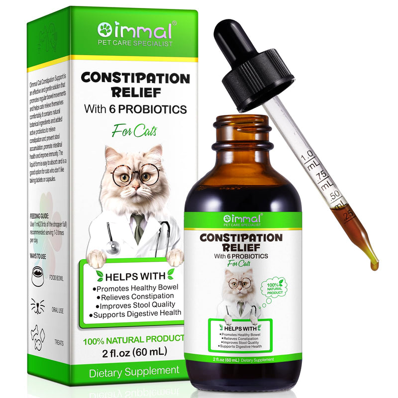 Cat Constipation Treatment 60ml, Constipation Relief for Cats, Promotes Cat Digestive Health, Improve Immunity, Vitamins for Cats with 6 Probiotics