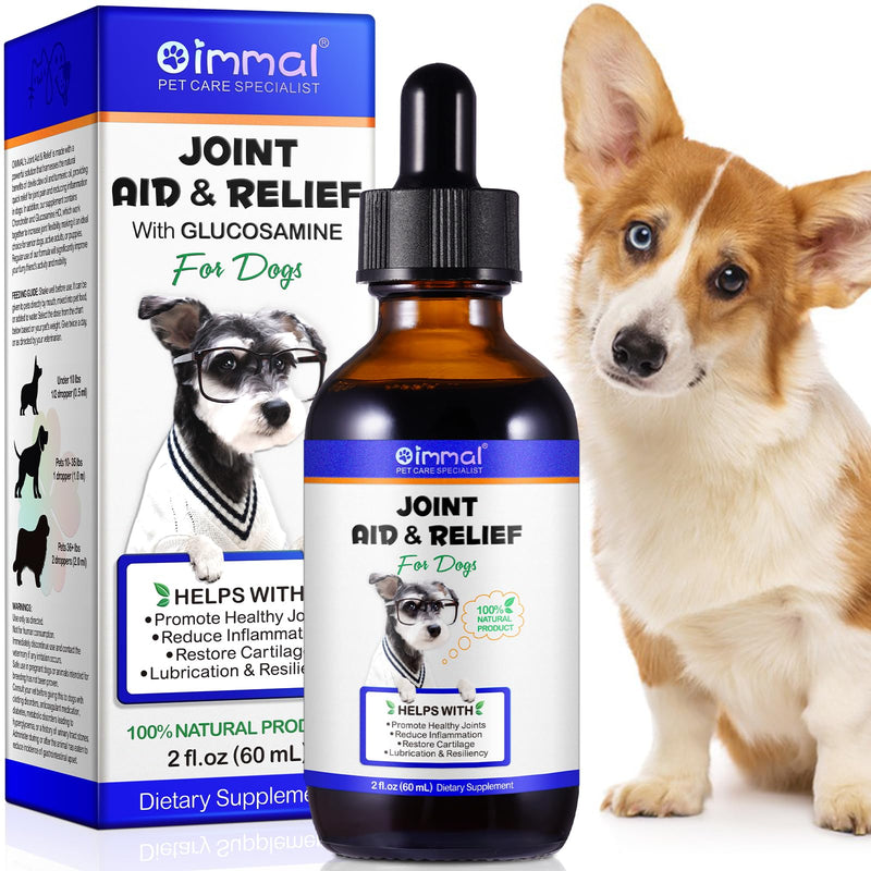 Advanced Dog Joint Pain Relief Liquid - Fast-Acting Hip & Joint Care with Anti-Inflammatory Properties, Made from Organic Ingredients for All Breeds (60ml)