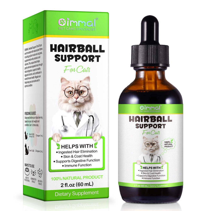 Hairball Remedy for Cats - Digestive Support Liquid Drops with Psyllium Husk & Enzymes | Helps Manage Hairballs & Supports Healthy Digestion, 60ml