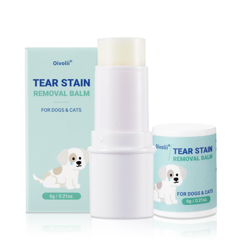 Tear Stain Remover Balm for Dogs & Cats – Vet-Recommended Natural Eye Stain Cleaner Stick, Gentle & Safe Formula – Removes Tear Stains & Prevents New Ones Pet Eye Cream Cleaner for Wrinkle, Face 6g