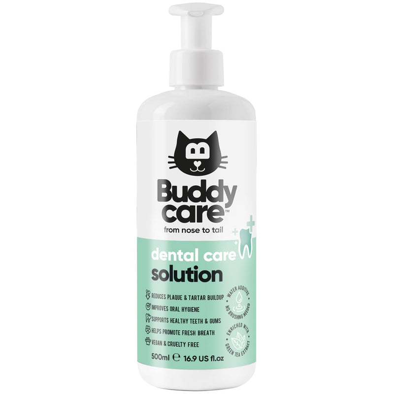 Buddycare Cat Dental Care Solution (500ml) Antiseptic Cat Breath Freshener Spray - Effective Cat Dental Care Solution for Smelly Breath Treatment