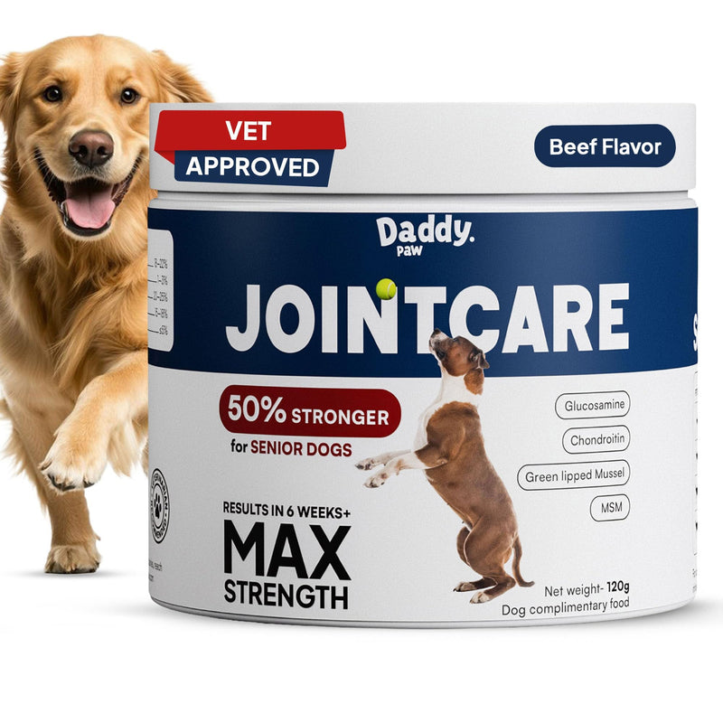 Joint Supplements for Dogs Max Strength Glucosamine & Chondroitin with Green Lipped Mussel for Dogs & MSM For Severe Joint Stiffness, Mobility & Dog Pain Relief Anti Inflammatory Beef Max Strenght