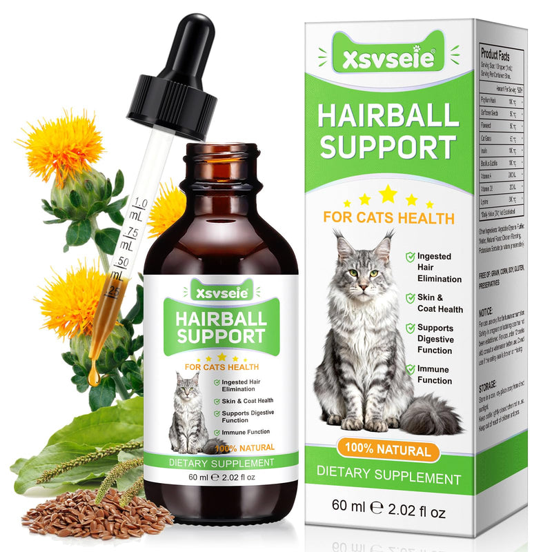 Hairball Remedy for Cats, Cat Hairball Treatment - Aid Your Cat's Hairball Management,for Natural Passage with Natural Ingredients & Vitamins - Delicious Cat Grass Flavor for Daily Care
