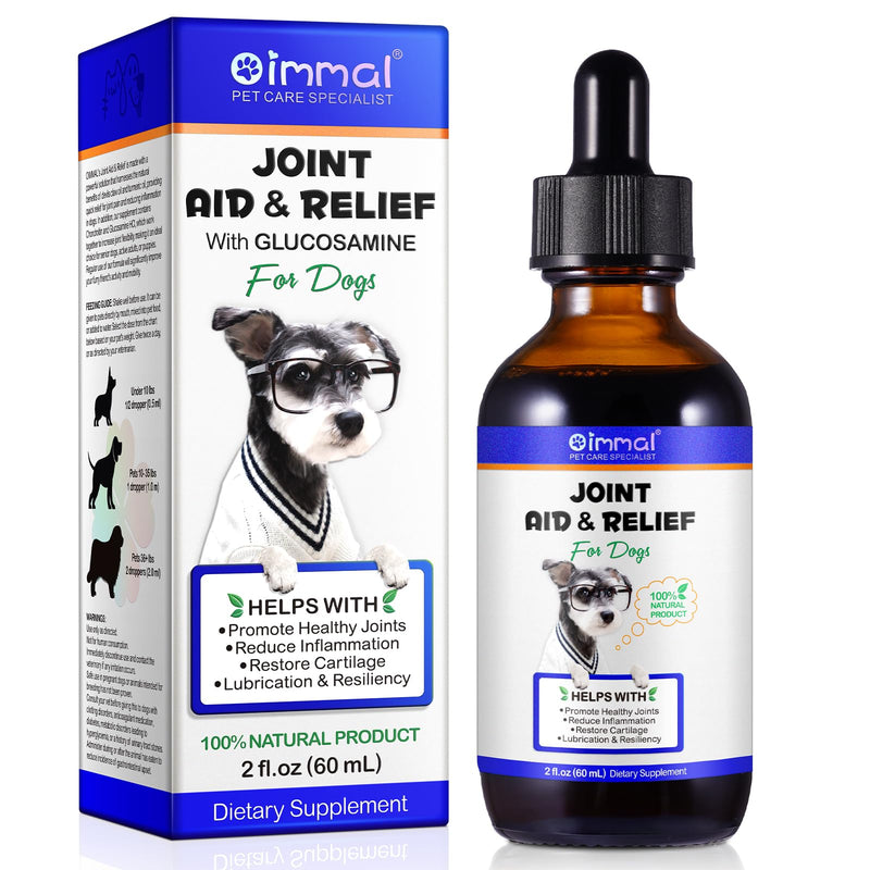 Dog Joint Aid & Relief Supplement,Hip and Joints Supplements for Dogs With Glucosamine, MSM & Chondroitin,Improve Mobility & Flexibility,Relieves Joint Pain for Dogs,60 ml