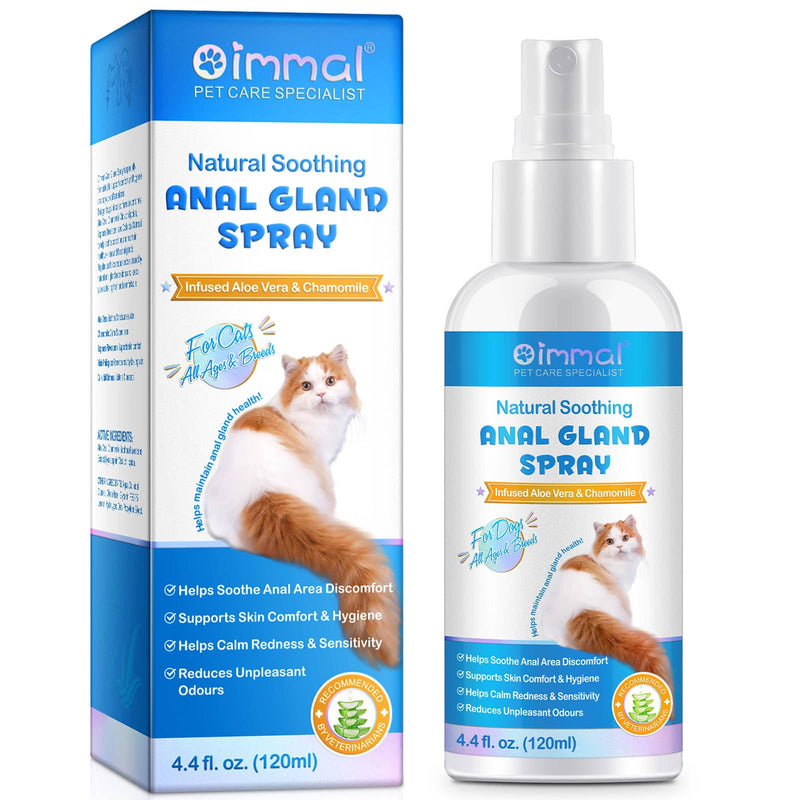 Anal Gland Spray for Cats, Cat Itching Skin Relief, Anti Itch Spray for Cats Butt, Fast Relief Itchy Analgland, Soothes Inflamed, Stops Scooting, Eliminates Odors, and Pain Relieving