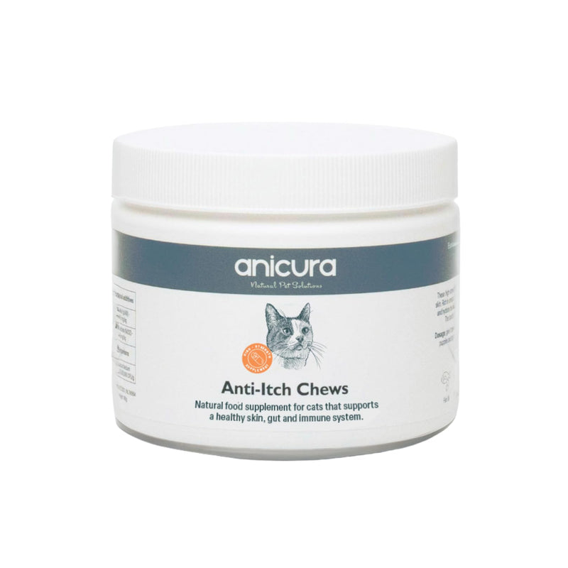 Anicura Anti-Itch Cat Chews 90g - All-Natural Supplement for Itchy, Dry, Allergy-Prone Skin – Supports Digestion, Immunity & Skin Barrier – With Fish Oil, Colostrum, Zinc & Probiotics