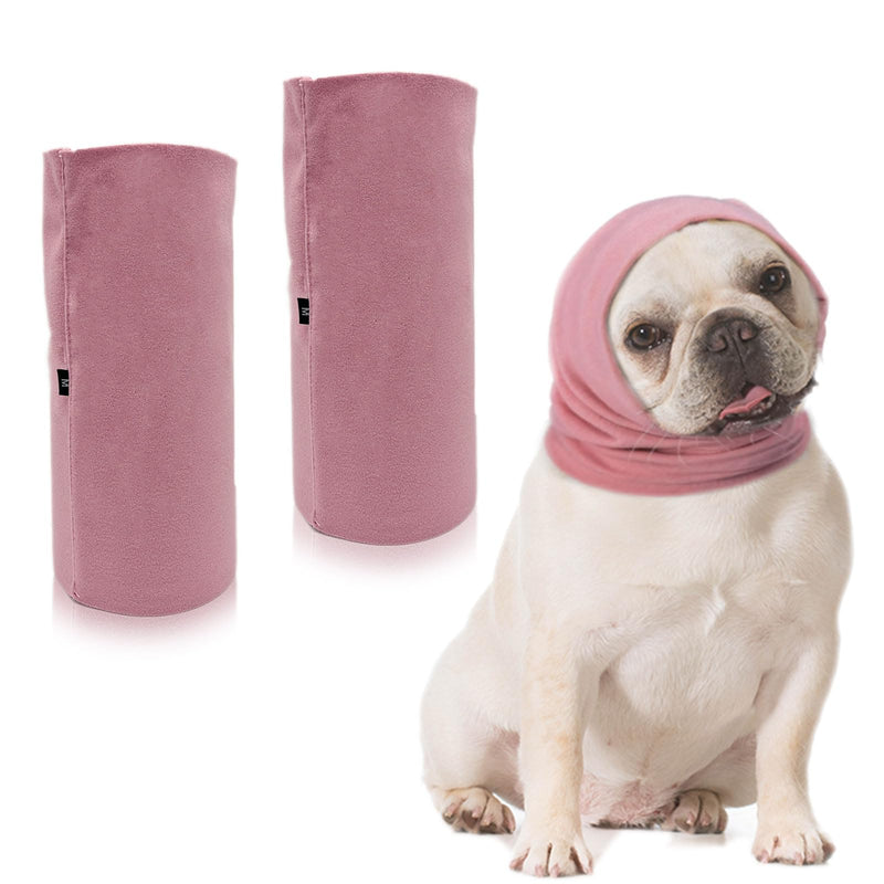 2 Pcs Dog Snood, Ear Protectors, Dog Calming Hood for Grooming and Bath Drying, Pet Ear Covers, Dogs Neck and Ears Warmer Headwear for Comfort, Pet Cats and Dogs Ear Protector, M (Pink) Pink