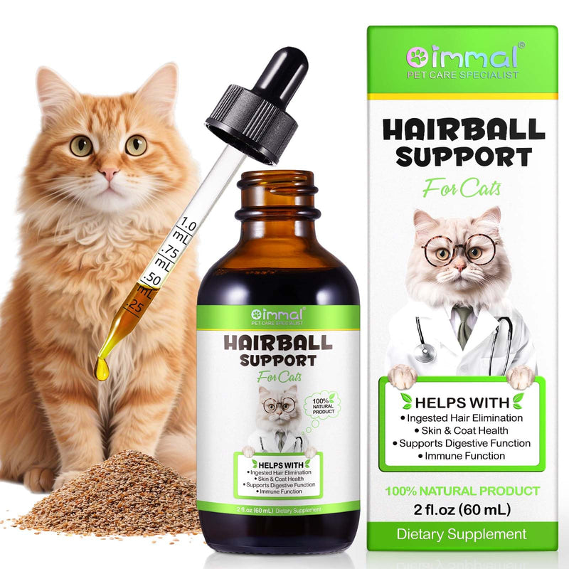 Hairball Remedy for Cats, Cat Hairball Treatment, Hair Ball Relief Digestive Aid, Promotes Healthy Digestion, Natural Passage of Hairballs, Furball Control Drops For All Ages & Breeds 60ml